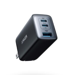 Anker 65W Max 3-Port USB C Charger Block, Compact Foldable Phone Charger
