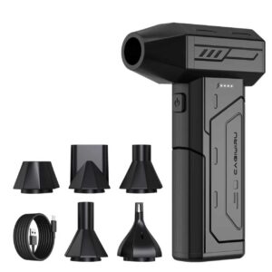 Compressed Air Duster,130000RPM Super Power Cordless Air Duster,Rechargeable Brushless Blower,3 Gear Adjustable Blower with LED Light,Dust Remover for Computer/House/Outdoor/Car