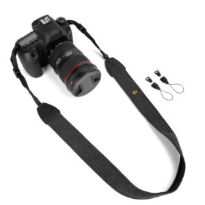 Camera Strap Canvas Black Shoulder Strap with Quick Release Buckles