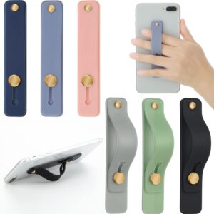 Weewooday 6 Pieces Phone Finger Strap Grip,Soft Colors,Classic