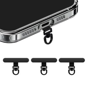 Yojaro 360° Rotating Stainless Steel Phone Tether Tab (3-Pack) - Universal for iPhone & Other Phones (Fits Wristbands/Necklaces/Crossbody Straps)