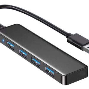 USB Hub 4 Port, USB Splitter 1 in 4 Out, USB Extender Hub for Laptop PC