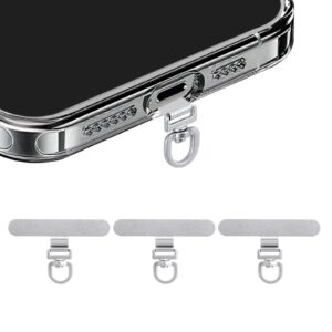 Yojaro 360° Rotating Stainless Steel Phone Tether Tab (3-Pack) - Universal for iPhone & Other Phones (Fits Wristbands/Necklaces/Crossbody Straps)