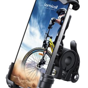 Lamicall Bike Phone Holder Motorcycle Mount - One-Hand Operation, Lockable
