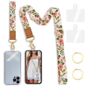 Yonlevres Phone Lanyard Crossbody Strap Wrist Neck Adjustable Women Flower