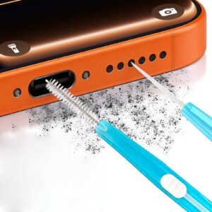 5pcs Cell Phone Cleaning Kit Dual Side Multifunction Tools Anti-Clogging Nylon Brushes & Hook Cleaner for iPhone 17 Pro Max Charging Port, Phone Speaker Mini Cleaning Kits