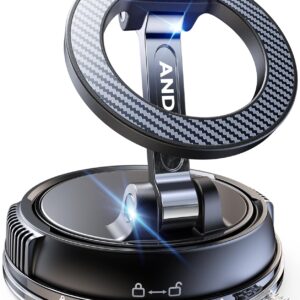 ANDERY Car Phone Holder for Magsafe [78+LBS Strongest Suction & 2400gf Strongest Magnetic] 360° Adjustable Car Phone Mount, Phone Holders for Your Car for iPhone 18-12 Pro Max Plus Air, Carbon Fiber