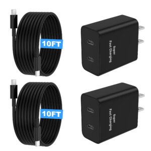 Super Fast Charger USB C, 45W Dual Port Android Phone Type C Charger 2Pack