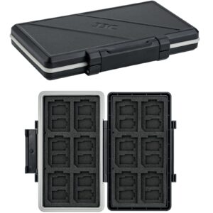 36 Slots Memory Card Case Water-Resistant Anti-Shock Memory Card Wallet for 24 Micro SD SDXC SDHC TF Cards and 12 SD SDXC SDHC Cards