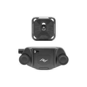 Peak Design Capture Camera Clip V3, Black with Plate, Holds DSLR, Compact and Point and Shoot Bodies, Secure, Stable and Accessible, Attaches to Straps and Belts, Quick Release, 200 lb Capacity
