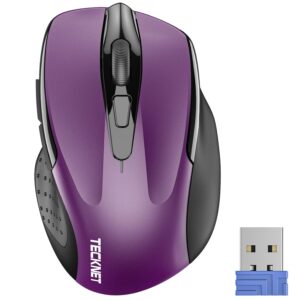 TECKNET Wireless Mouse, 2.4G Ergonomic Computer Mouse, 2600 DPI, Purple