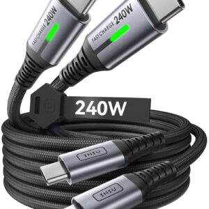 INIU 240W USB C to USB C Cable, [6.6ft+6.6ft] Fast Charging Type C Cord